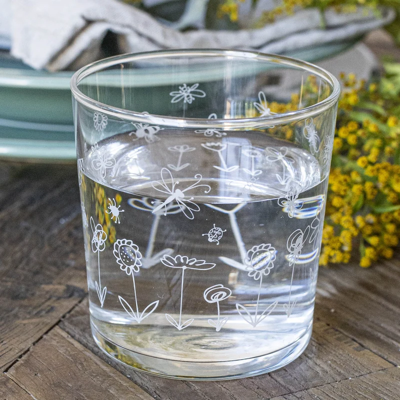 Set 6 Bicchieri acqua Flowers & Bees