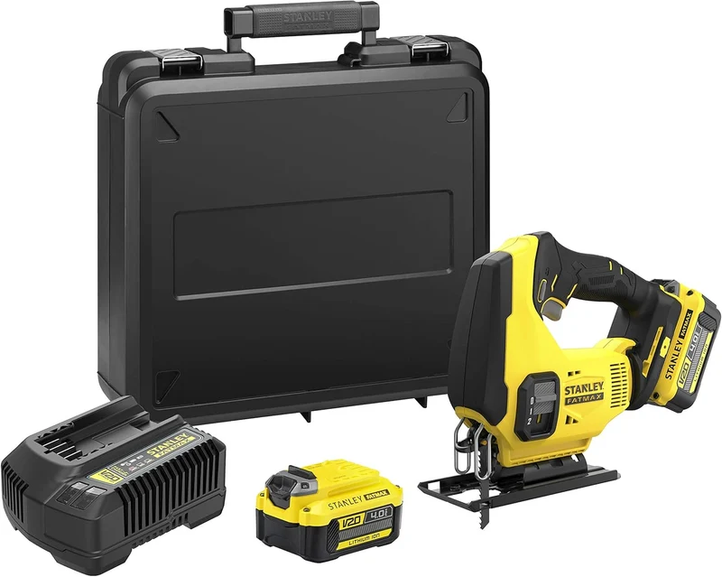 Stanley SFMCS600M2K-QW - Seghetto alternativo a batteria 18V, 2x batterie da 4,0 Ah Li-Ion - valigetta