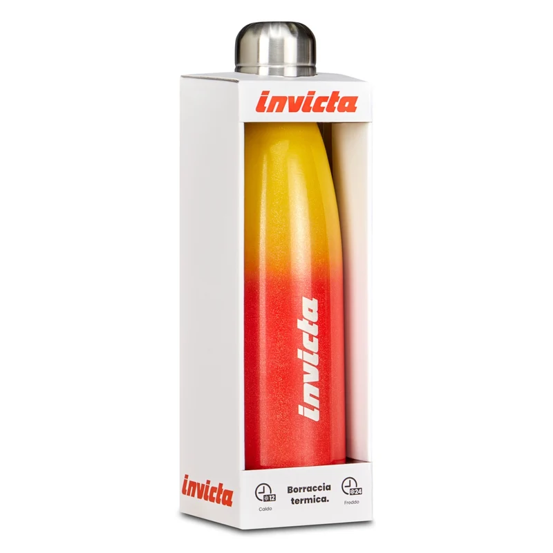 Borraccia Invicta Shine in Acciaio Inox Giallo e Rosso 500 ml
