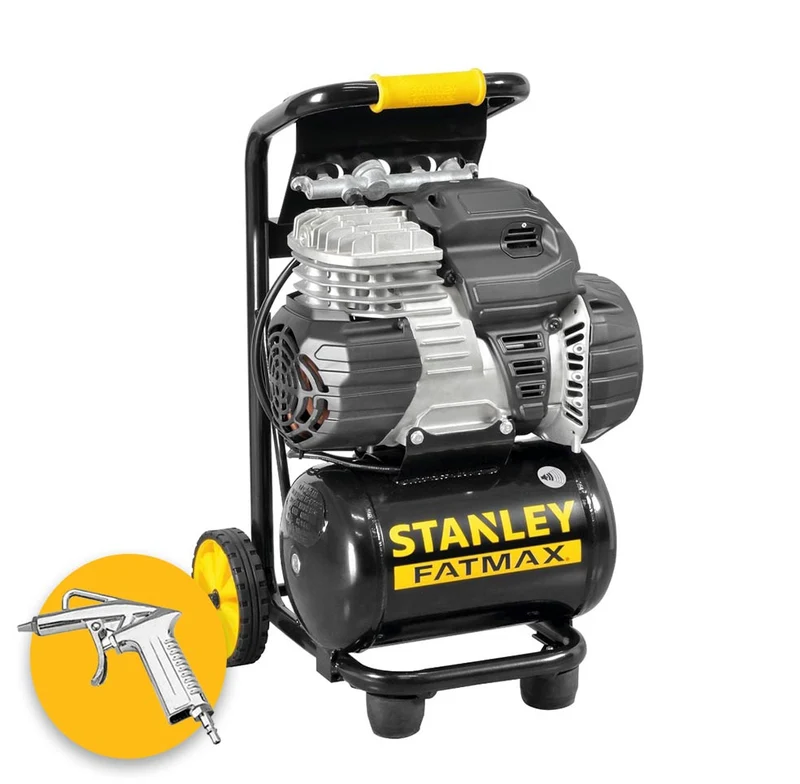 Stanley S 244/8/10 PCM - Compressore aria portatile silenzioso non lubrificato 10 litri