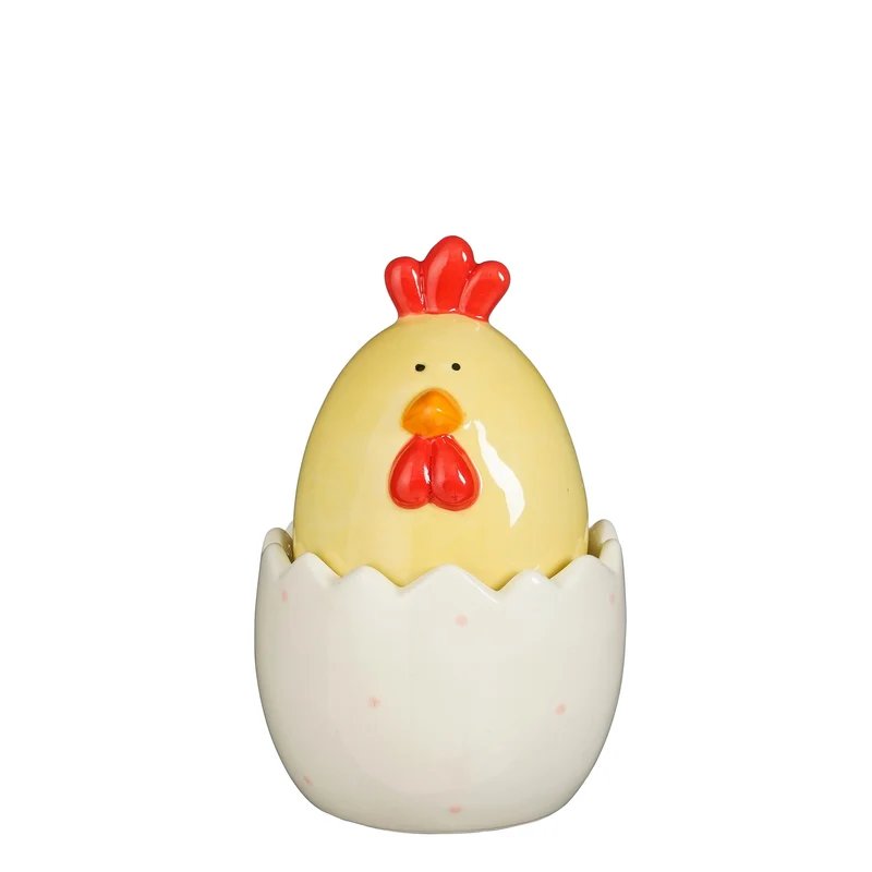 Gallinella con Uovo Giallo e Bianco 13 x 9 cm