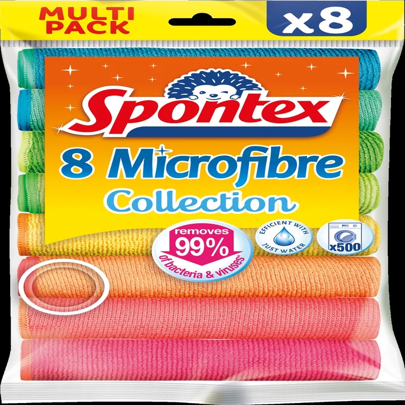 Panno Microfibra 8pz Spontex