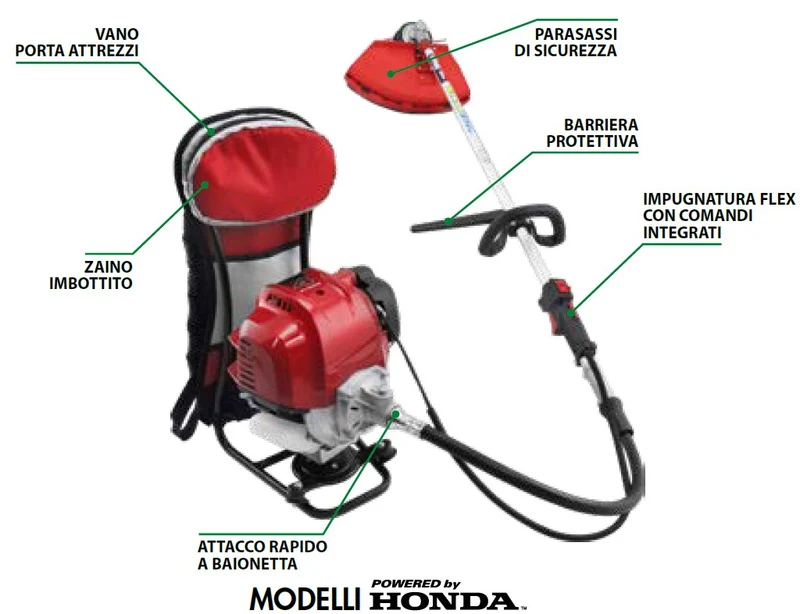 Decespugliatore HONDA ATH 50-Z zaino a scoppio , 47,90 c.c. , 2.0 HP , benzina , attila