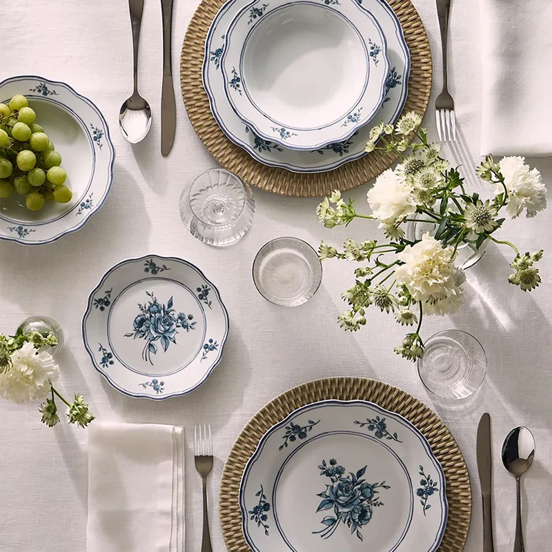 Servizio Tavola 18pz Heritage Florals Azzurro