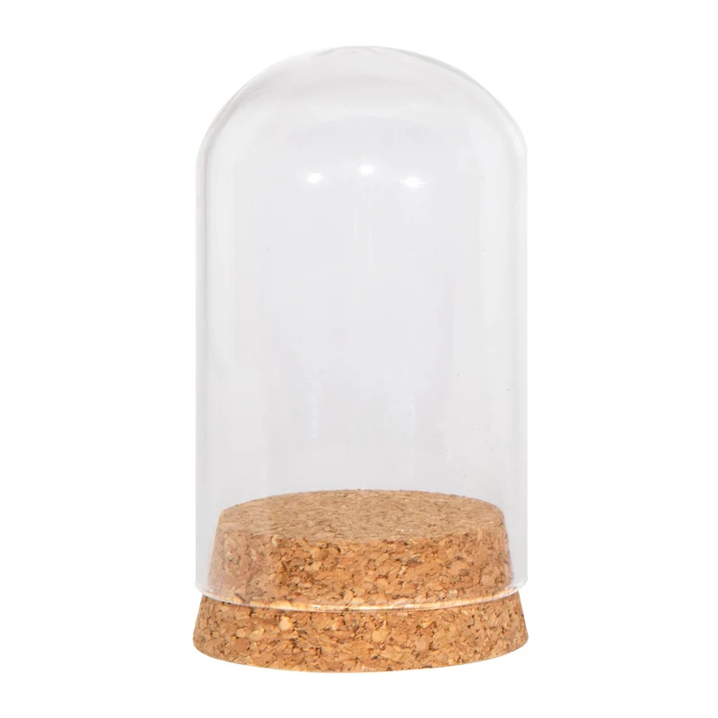 Teca in Vetro Trasparente con Base in Legno 6 x 11 cm