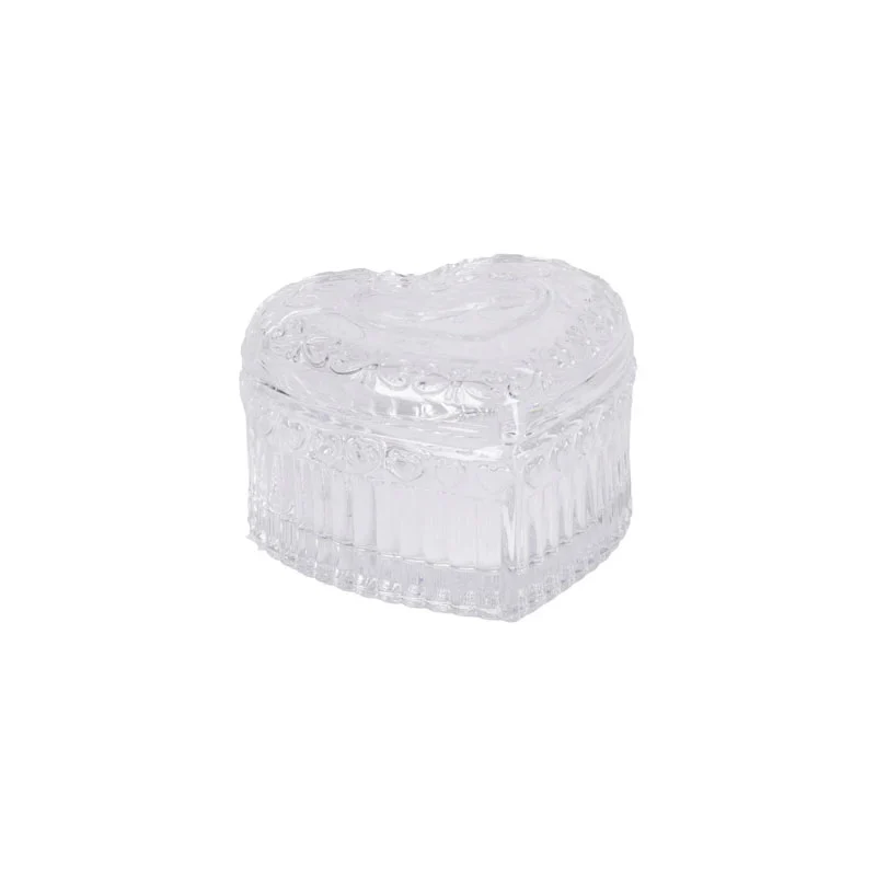 Scatola Cuore in Vetro Trasparente 9,5 x 9 x 6 cm