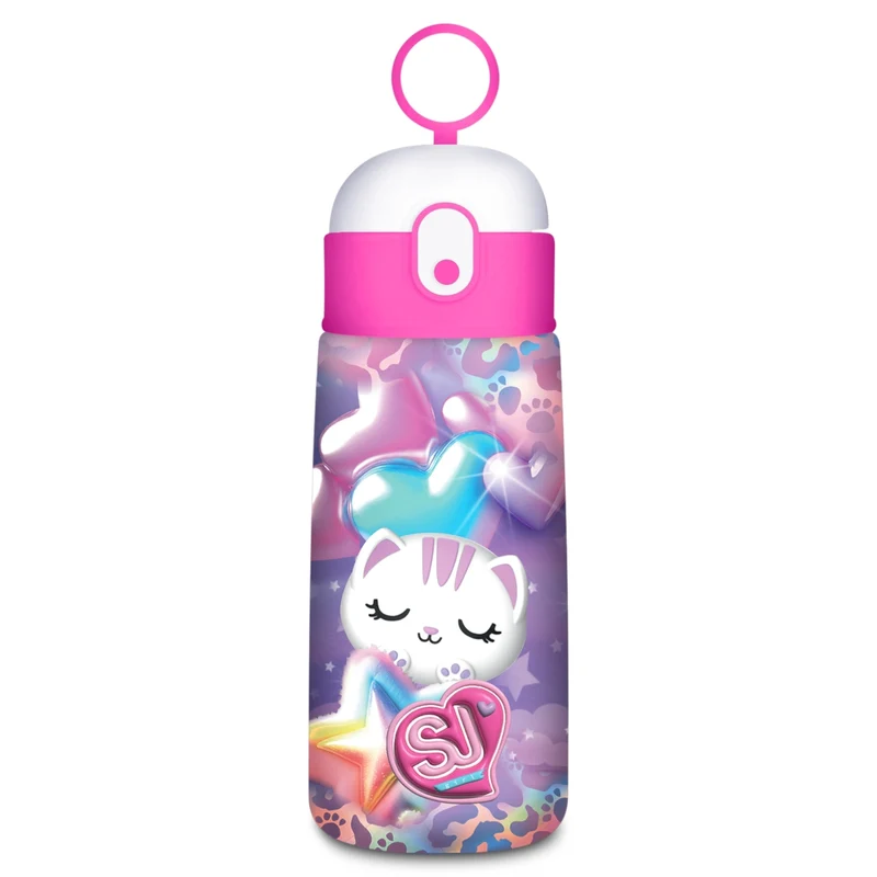 Borraccia con Cannuccia Sj Gang Gatto 460 ml