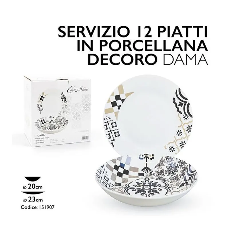 Servizio Tavola 12pz Dama