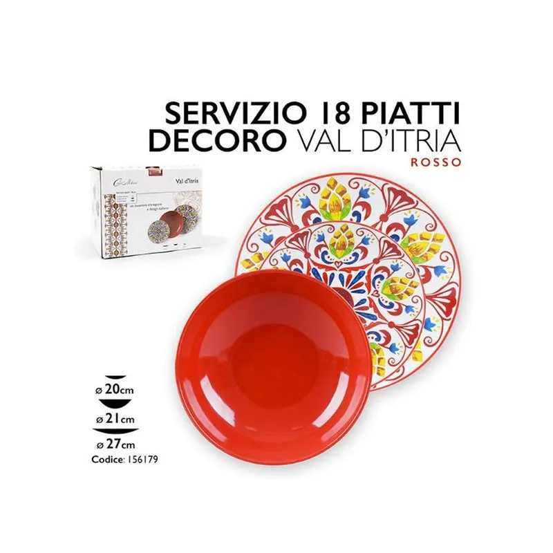 Servizio Tavola 18pz Val D'Itria Rosso