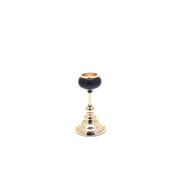 Porta Candela H20cm D11,2cm Nero/Oro