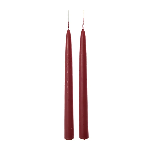 Coppia Candele Stelo Bordeaux Cm25