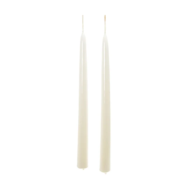 Coppia Candele Stelo Avorio 25cm