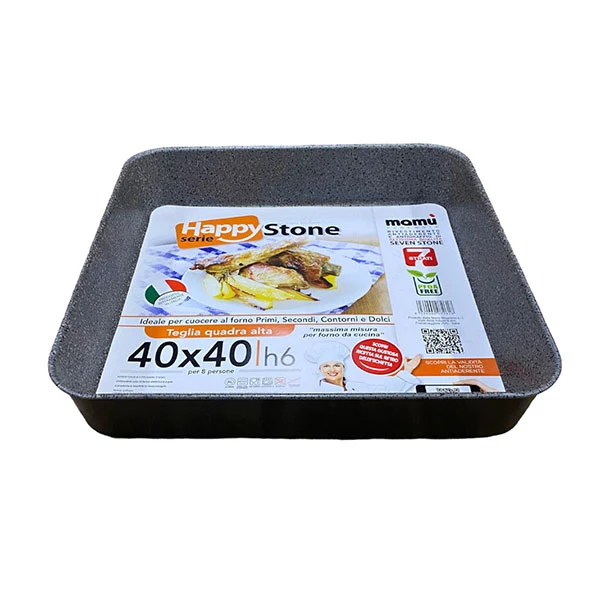 Teglia Da Forno 40x40xh6 Mamu' Happy Stone