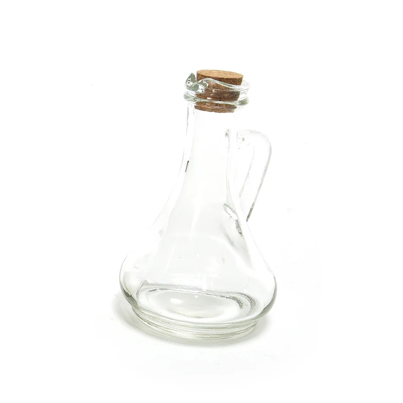 Oliera in Vetro Trasparente con Tappo Sughero 250 ml / 9,5 x 16 cm
