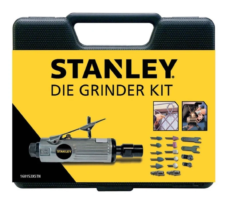 Kit smerigliatrice pneumatica dritta Stanley 160153XSTN + 10 mole e Accessori