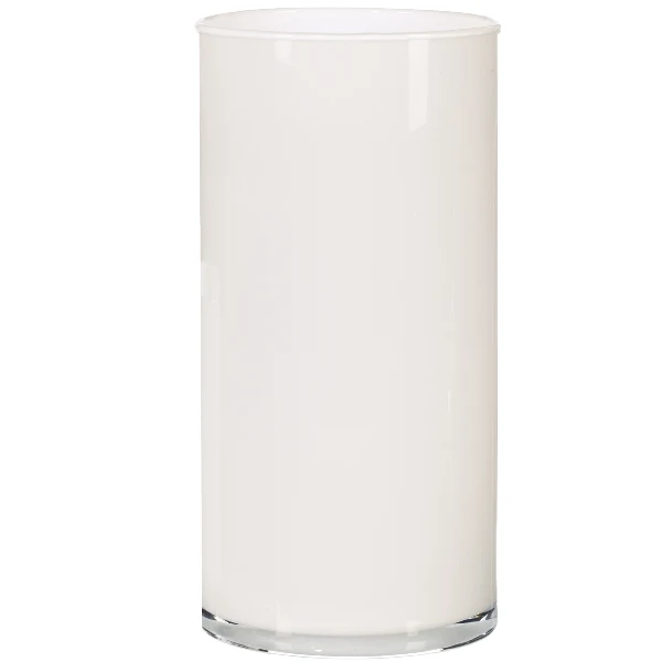 Vaso in Vetro Cilindro Bianco 15 x 50 cm