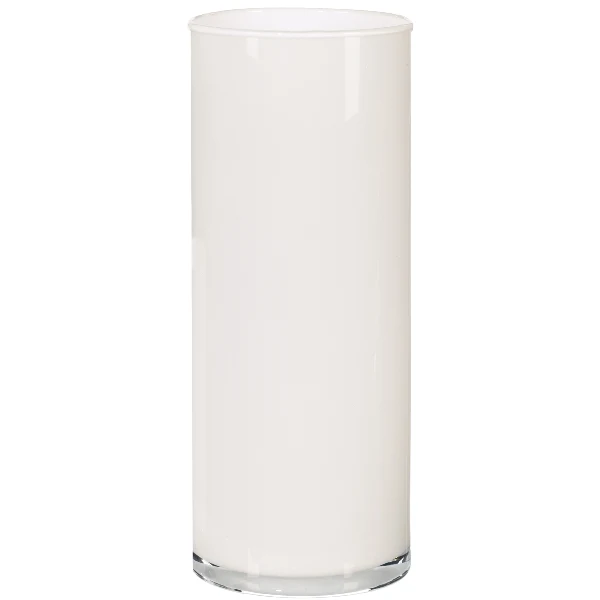 Vaso in Vetro Cilindro Bianco 15 x 40 cm