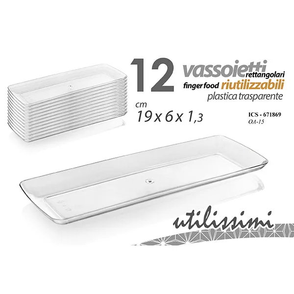Vassoietto Plastica 19x6x1,25cm 12pz