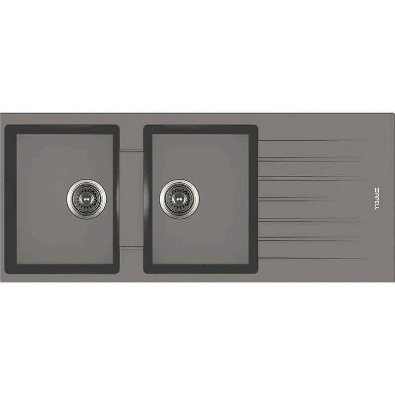 Lavello 2 Vasche 116x50 Alluminio Granito