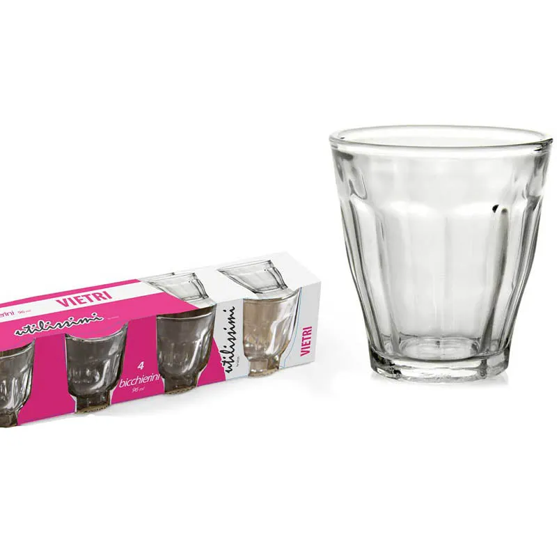 Set 4pz Bicchierini Vetro 96ml 790829