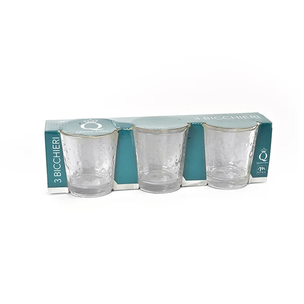 Set 3 Bicchieri Bubble Vetro Trasparente 27 Cl