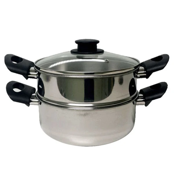 Vaporiera Inox 24cm Cop. Vetro Steel Pan 15267