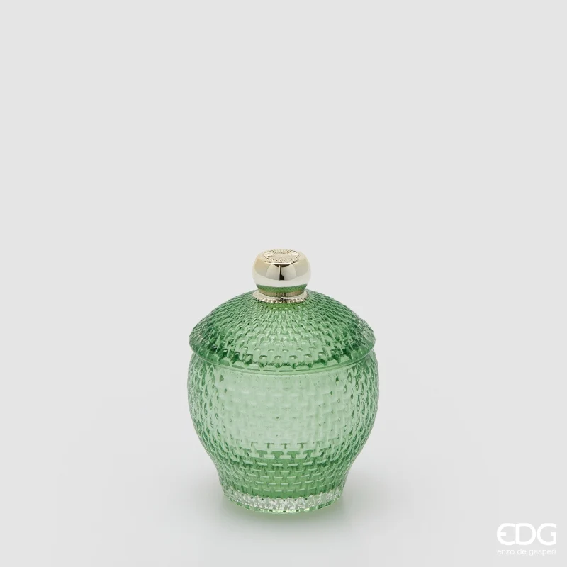 Potiche in Vetro EDG Quadretti Verde 11,5 x 8,5 cm