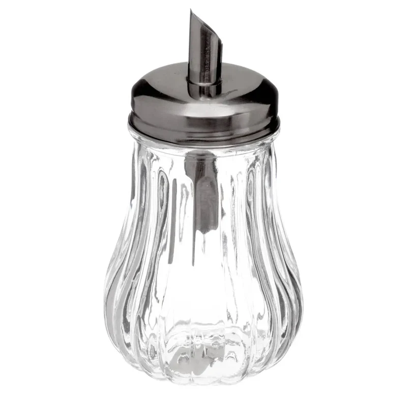 Zuccheriera in Vetro e Acciaio Inox 7,5 x 14 cm