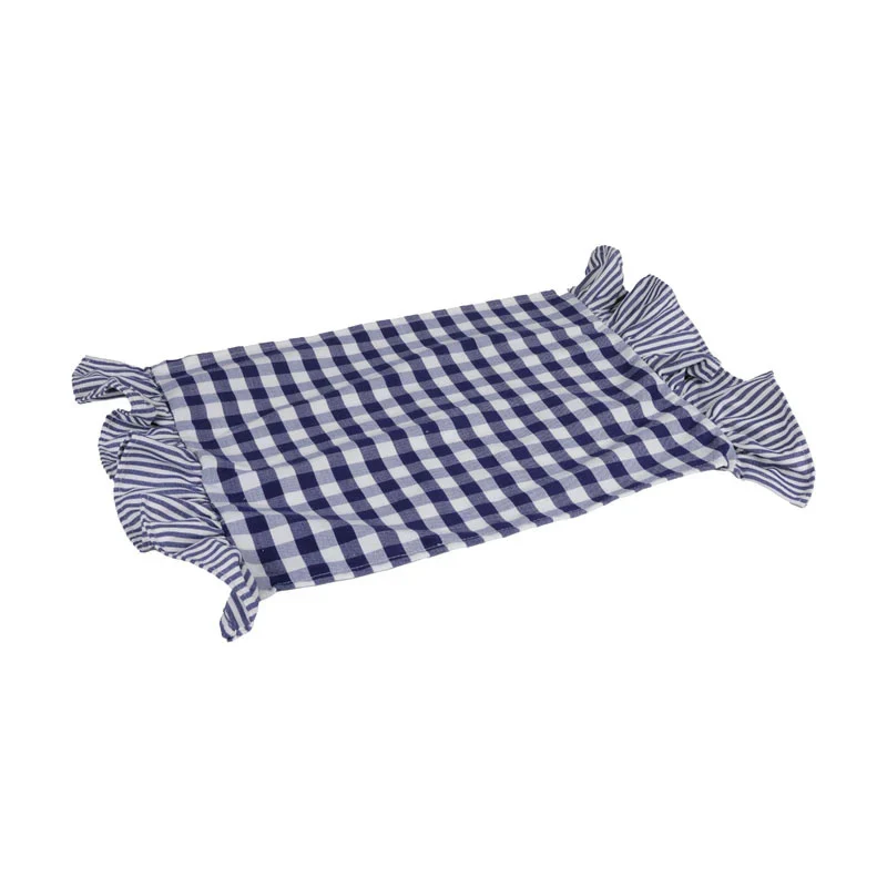 Tovaglietta Check in Lino e Poliestere Blu e Bianco 35 x 40 cm