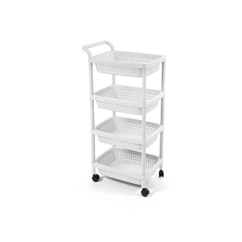 Carrello Da Cucina 4 Cestelli Bianco 50x36x99 Cm