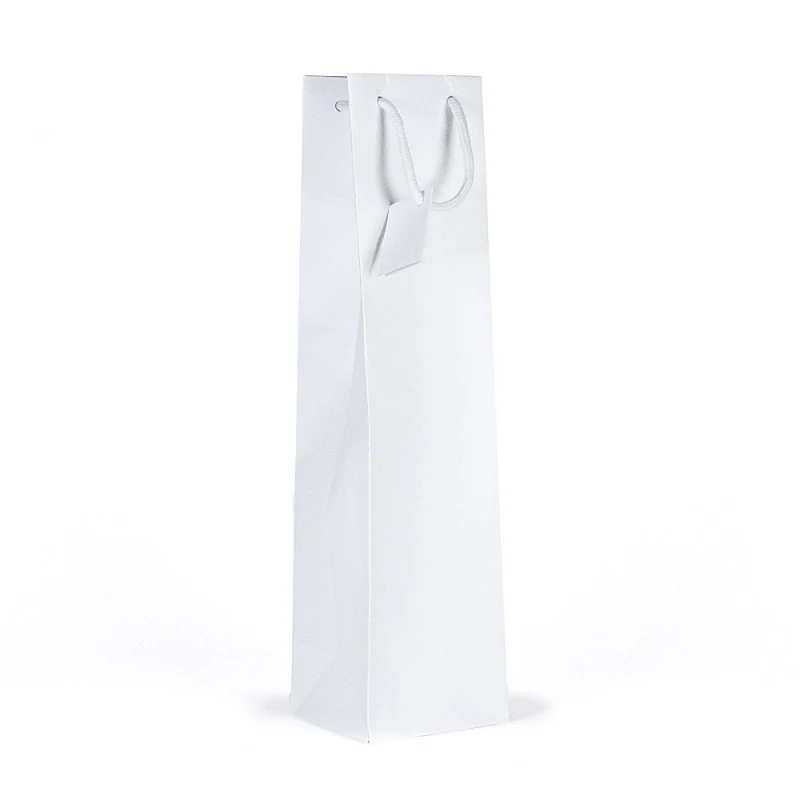 Borsa Carta Kraft Porta Bottiglia Bianco 10 x 9 x 39 cm