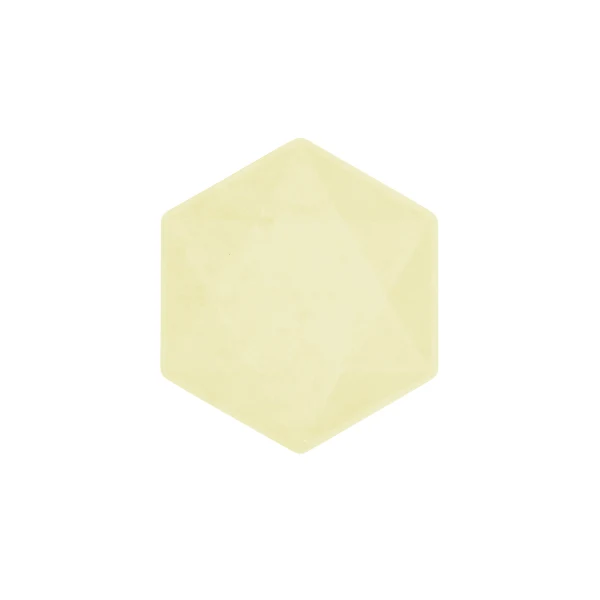 Piatto Dolce Biocompostabile Esagonale Giallo 16 x 13,5 - 6 pezzi
