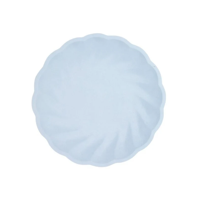 Piatto Piano Biocompostabile Tondo Blu 19 cm - 6 pezzi