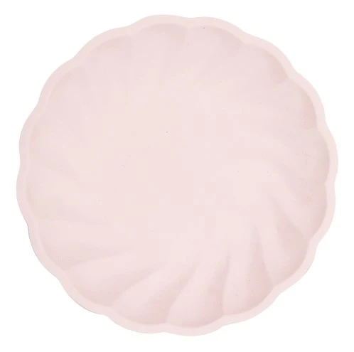 Piatto Piano Biocompostabile Tondo Rosa 23 cm - 6 pezzi