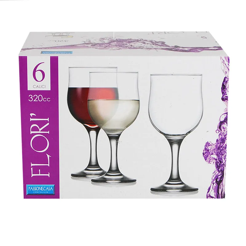 Set 6 Calice Acqua 320cc Flori