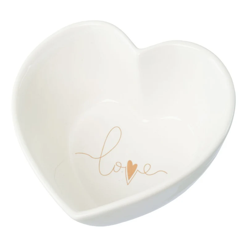 Ciotola in Ceramica Gold Love Bianco 15 x 8 cm