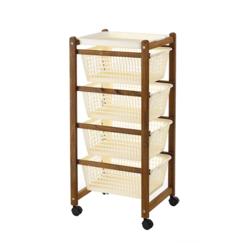 Carrello Cucina 4 Cestelli 1 Vassoio 36,2x30x82 Cm