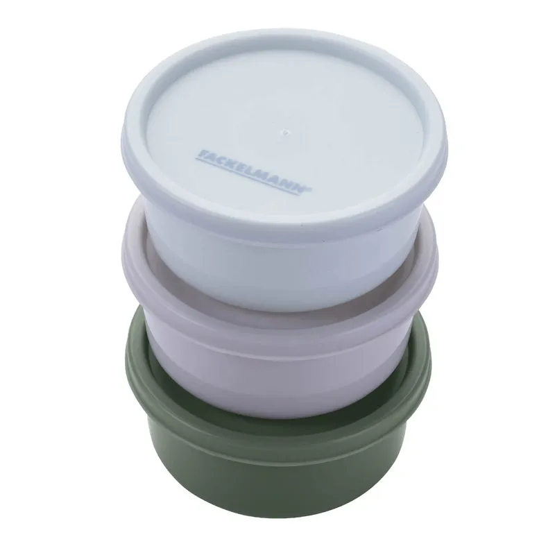 Set di 3 contenitori tondi per snack, condimenti, spezie, frutta secca, Ø 8 x 3,5 cm