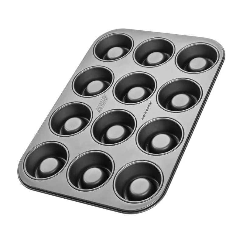 Stampo per Cupcake 12 impronte forma convessa, linea Black Metallic