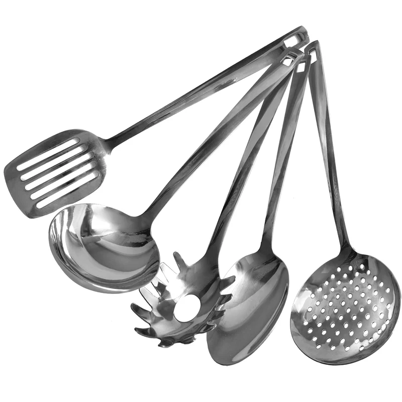 Set da 5 mestoli da cucina, in acciaio inox