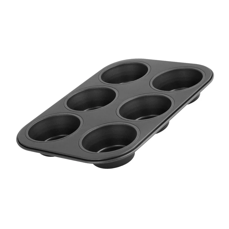 Stampo per muffin 6 impronte, Ø7 cm, Linea Black Metallic