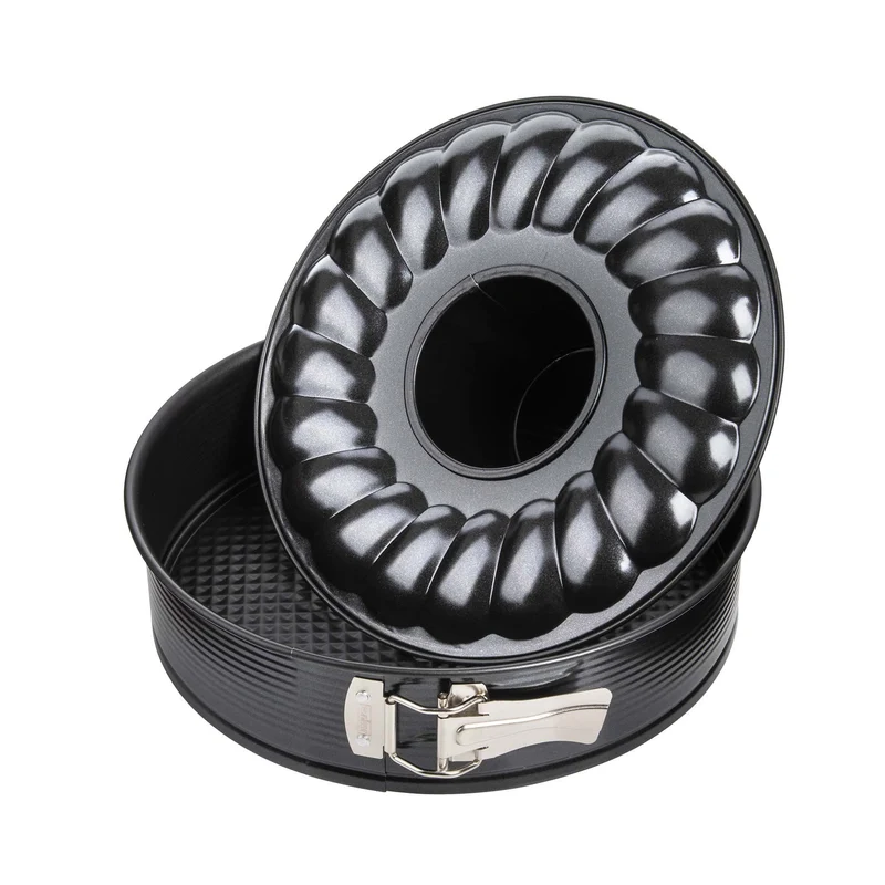 Tortiera apribile a 2 fondi con cerniera, Ø26m Linea Black Metallic