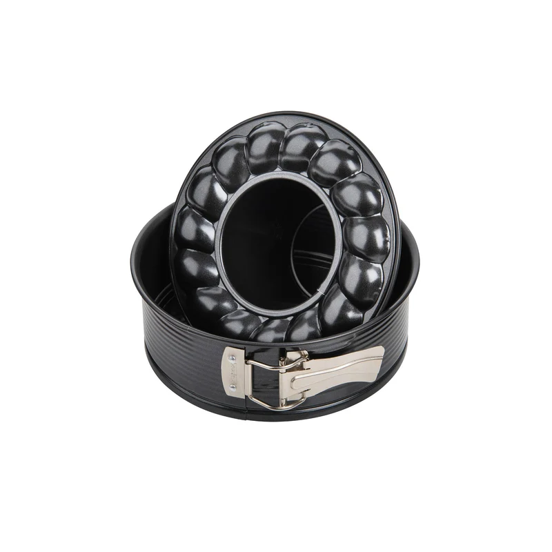 Tortiera apribile a 2 fondi con cerniera, Ø18cm Linea Black Metallic