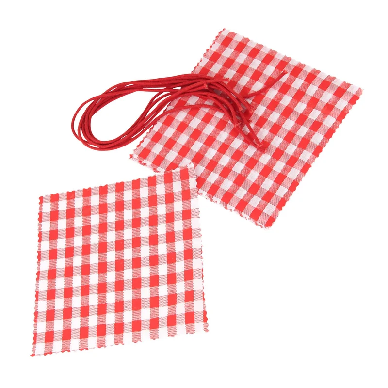 Copribarattoli in cotone 14,5 cm 6pz con laccetti
