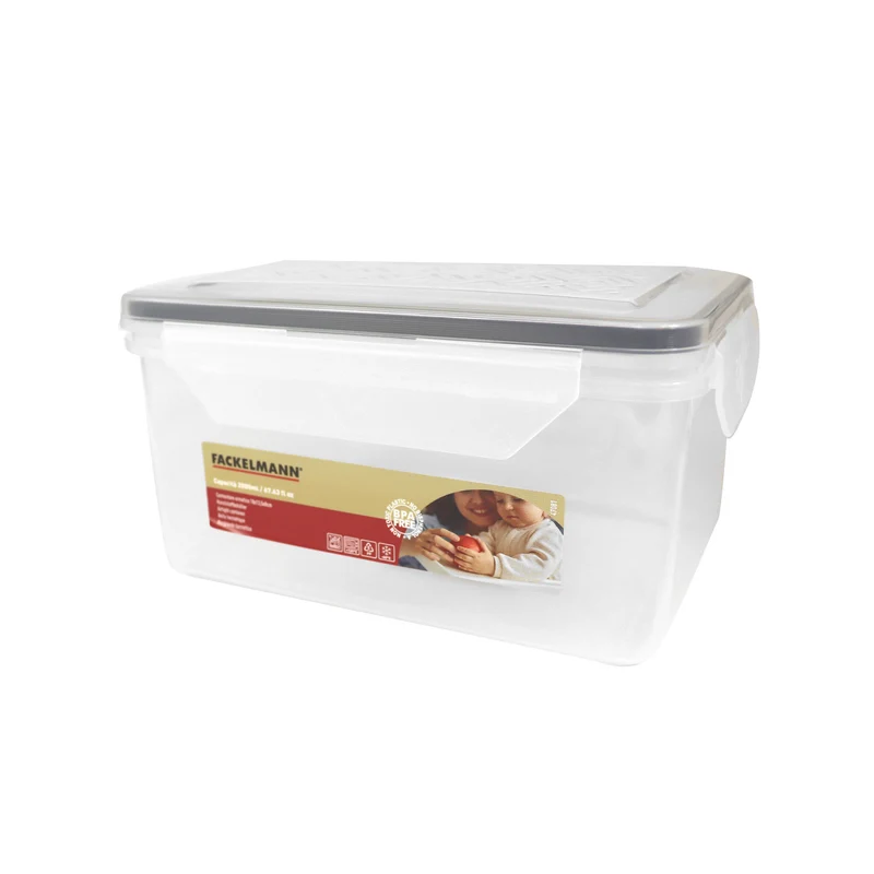 Contenitore ermetico, rettangolare, 2000 ml, 18x13,5x8 cm