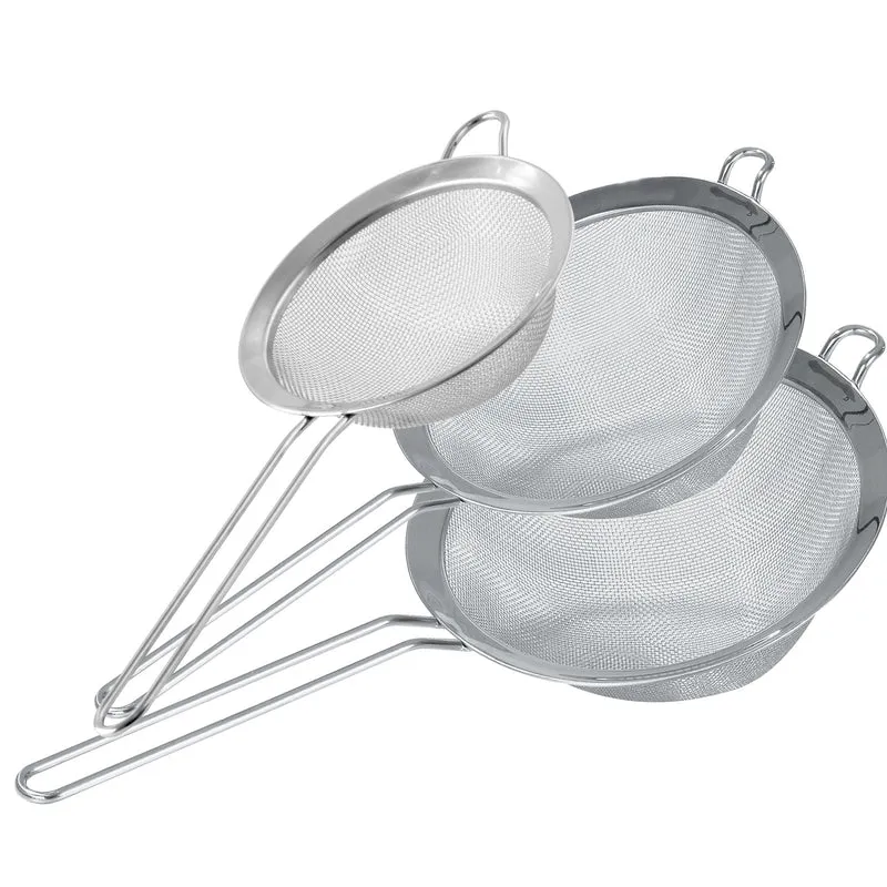 Set 3 Colini Maglia fine in acciaio inox, 10-15-19 cm