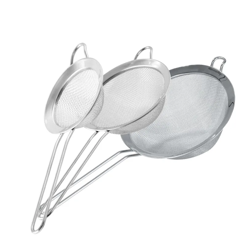 Set 3 Colini Maglia fine in acciaio inox, 7,5–10–15 cm
