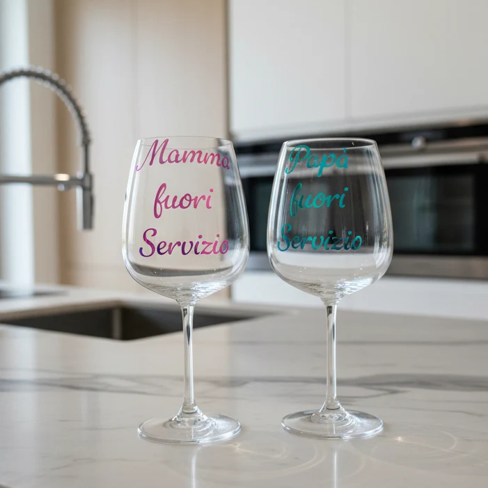 Calici personalizzati "Mamma & Papà fuori Servizio"