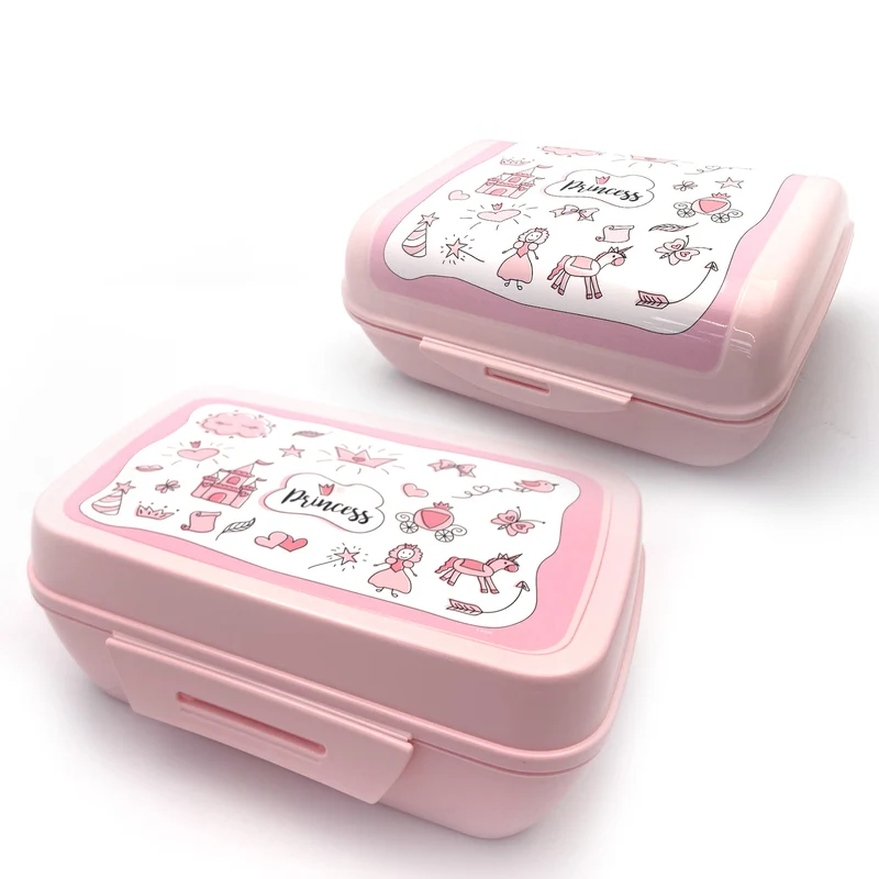 Set da 2 lunch box, design unicorno, 17,5 x 12 x 7 cm e 20 x 13 x 8,5 cm