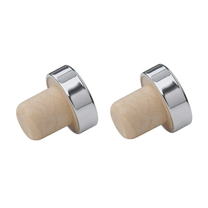 Tappi per vino, 2 pezzi, cromato